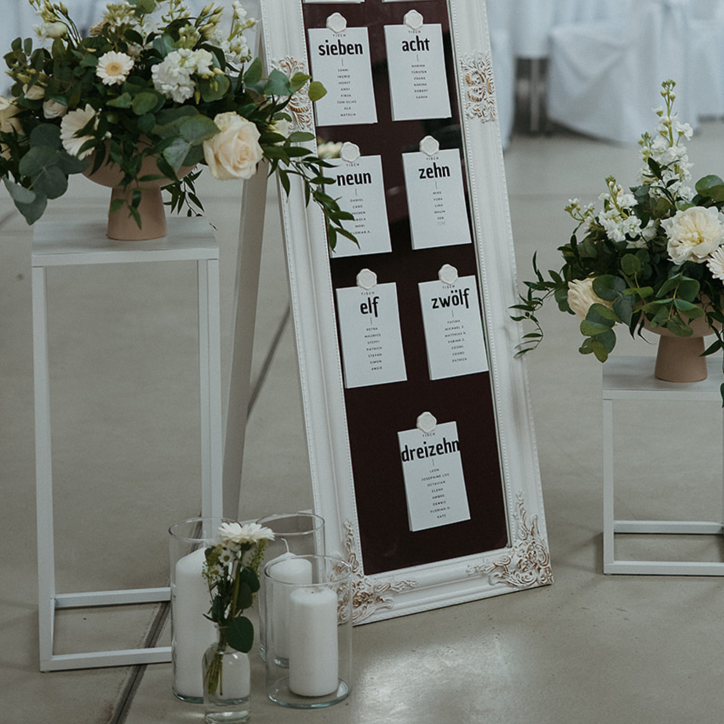Blumenständer, Metall, weiß