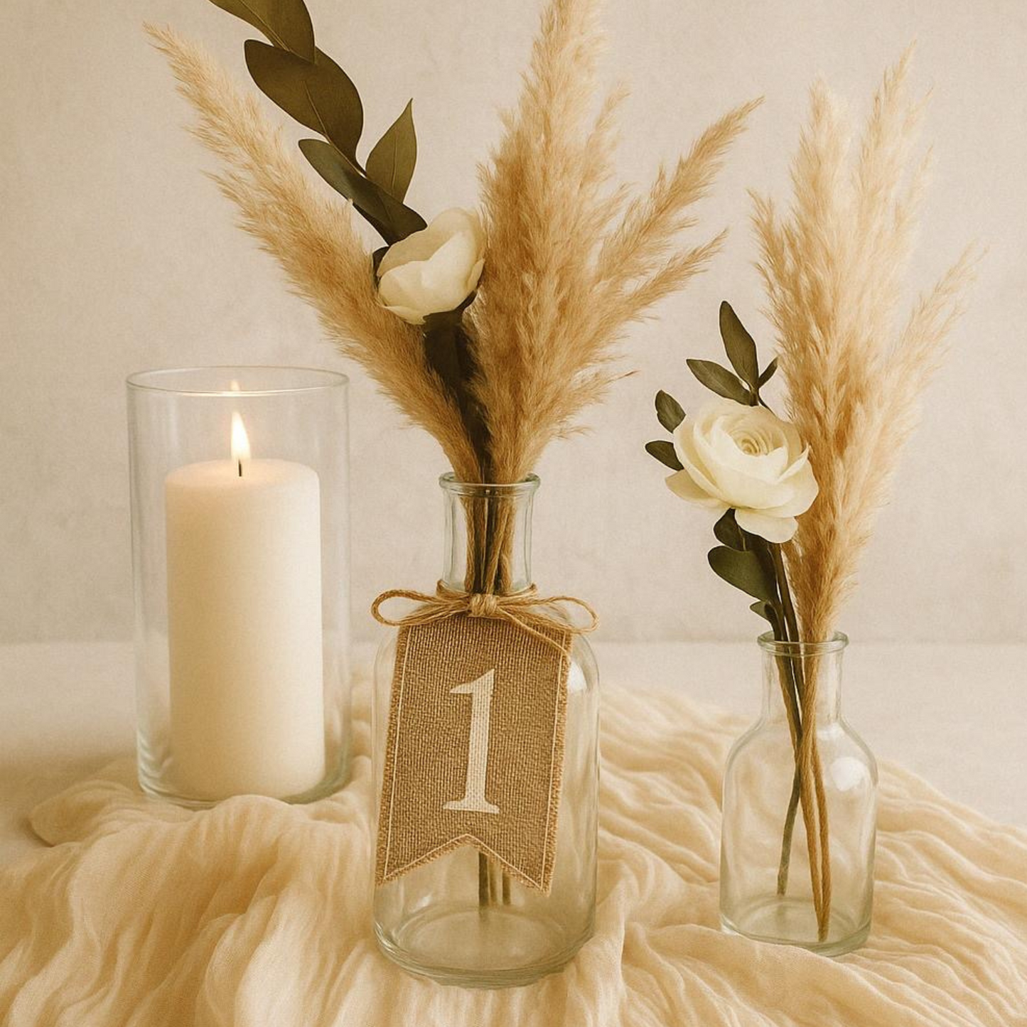 Tischnummern aus Jute