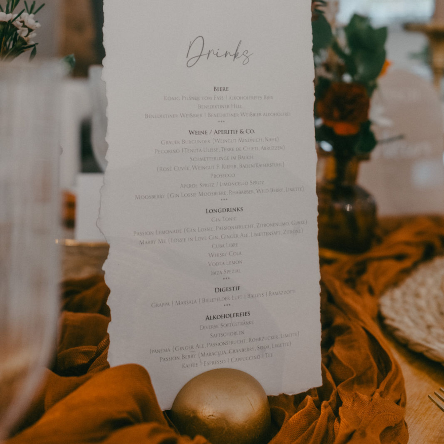 Tischnummernhalter- Gold