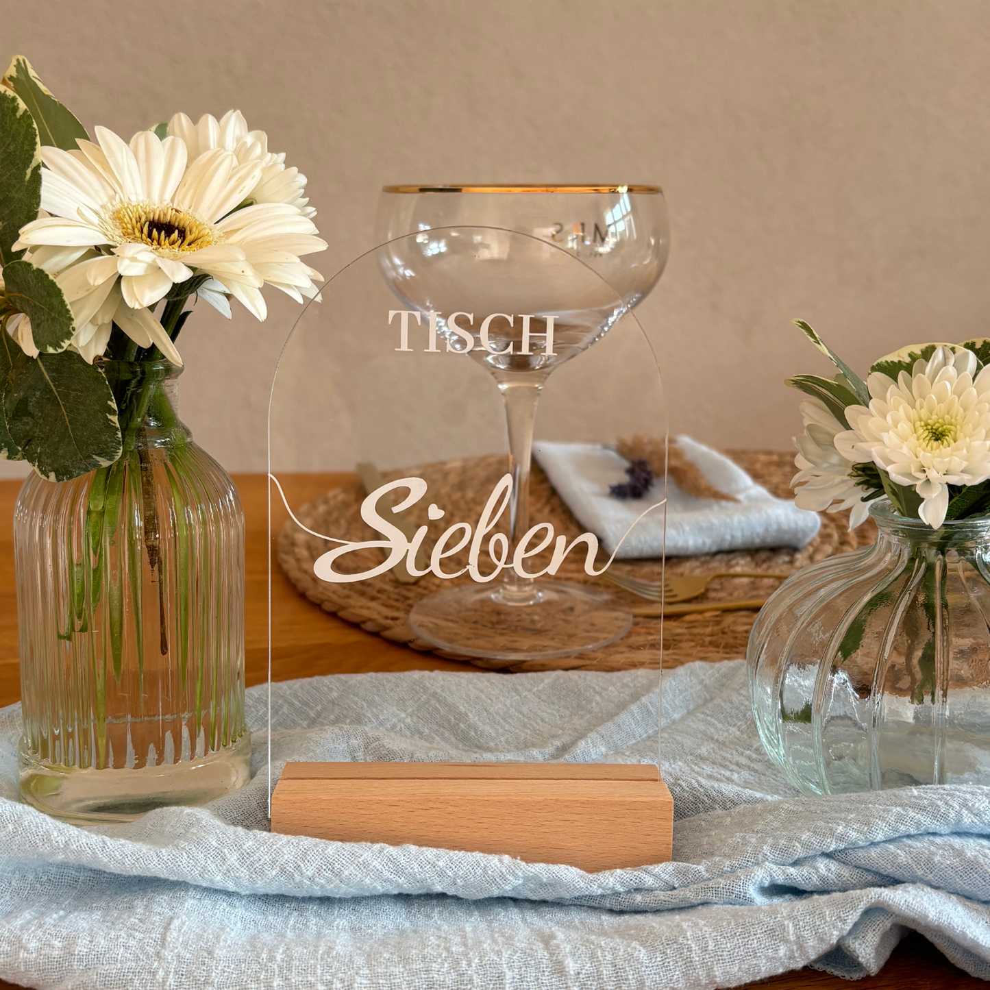 Tischschilder- Weiß