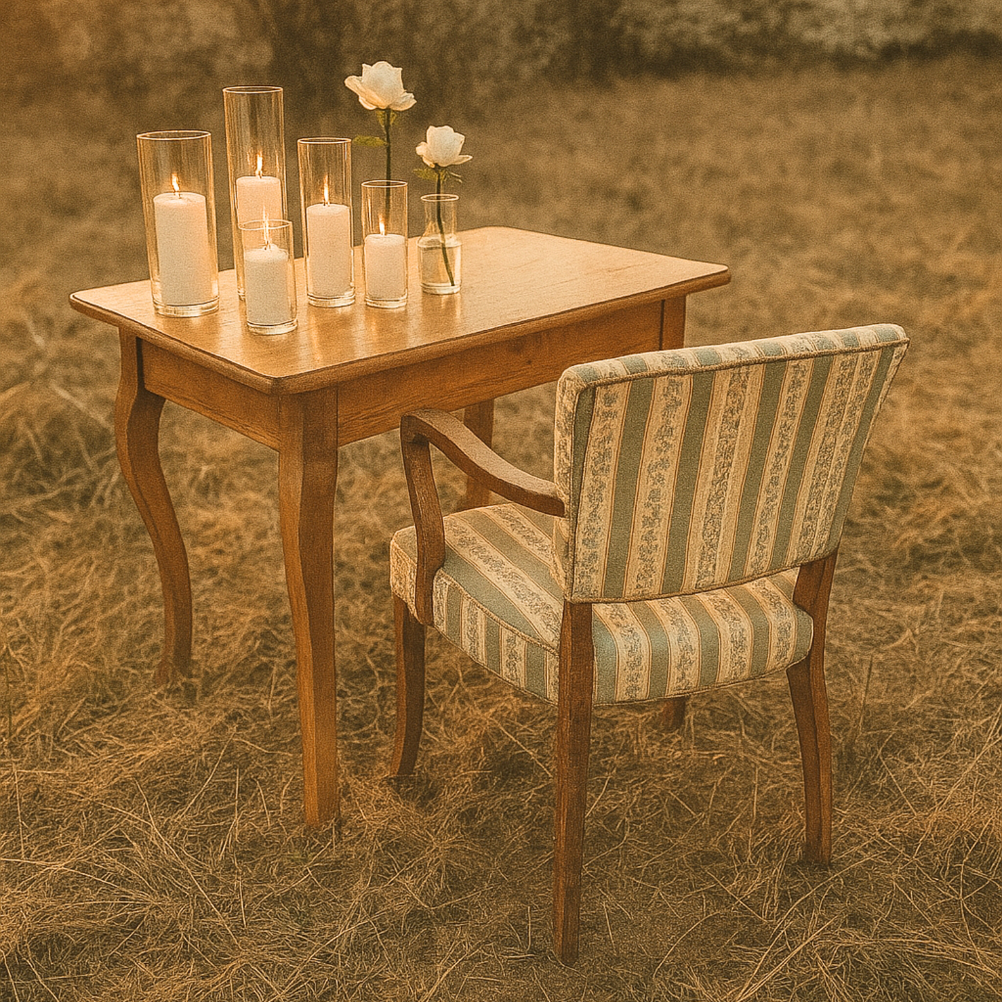 Antikes Tisch-und-Stuhl-Set