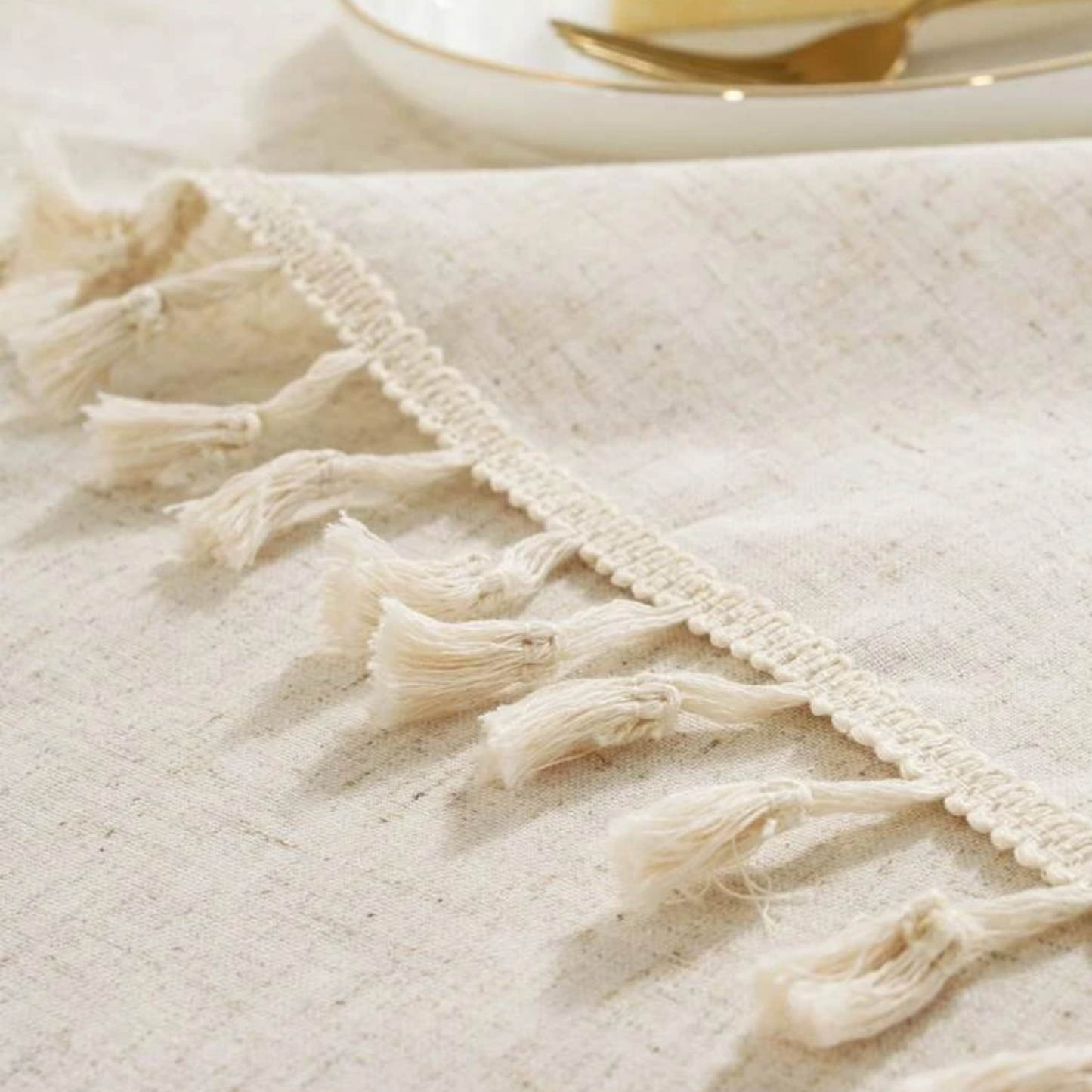 Boho-Tischdecke mit Fransen