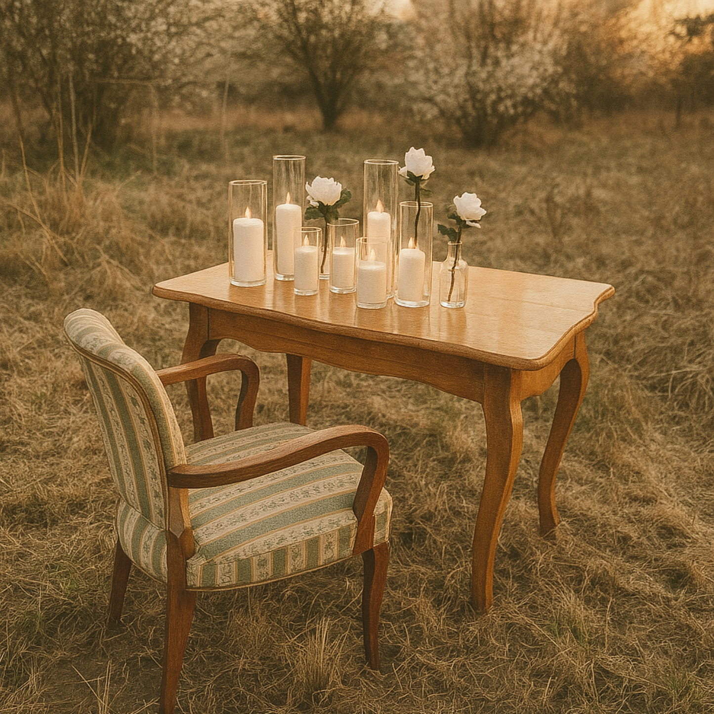 Antikes Tisch-und-Stuhl-Set
