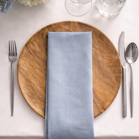 Leinenservietten glatt – hellblau