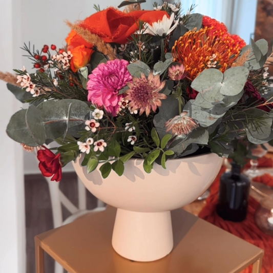 Blumenschale- Beige