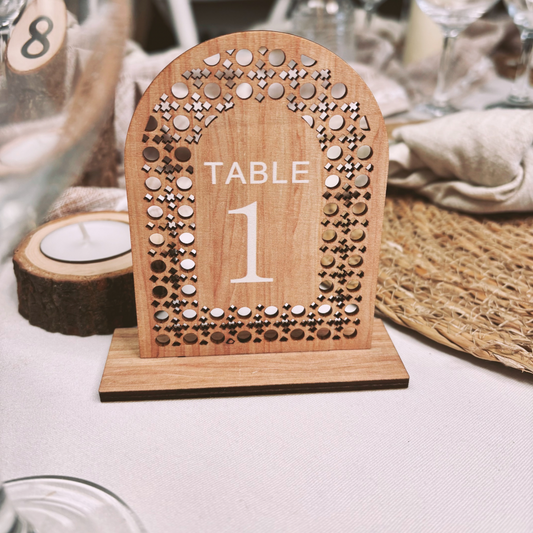 Tischschild- Rattan