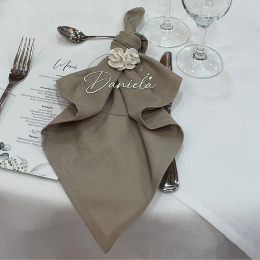 Leinenservietten glatt – khaki