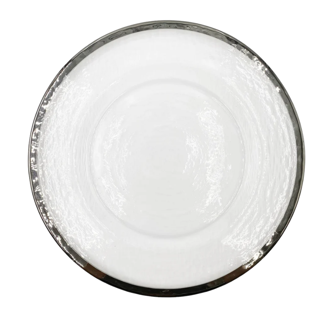 Platzteller aus transparentem Glas - Silber