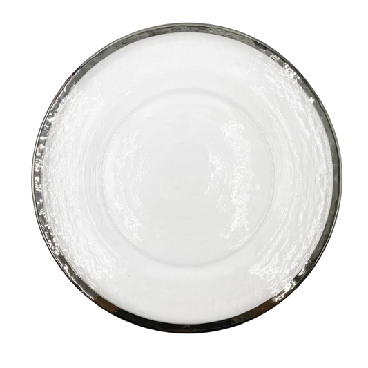 Platzteller aus transparentem Glas - Silber