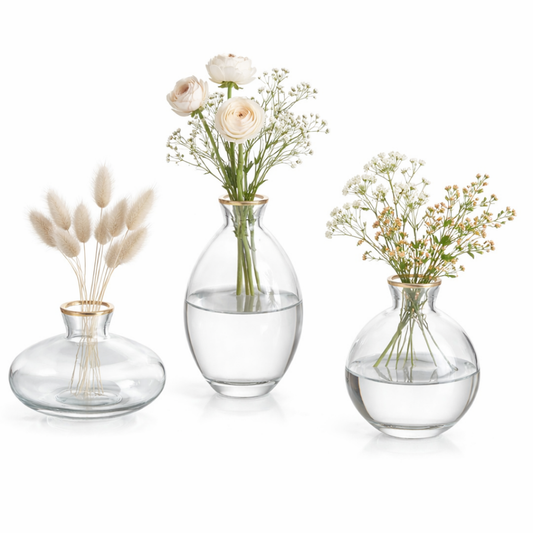 Set-Blumenvasen-Goldrand